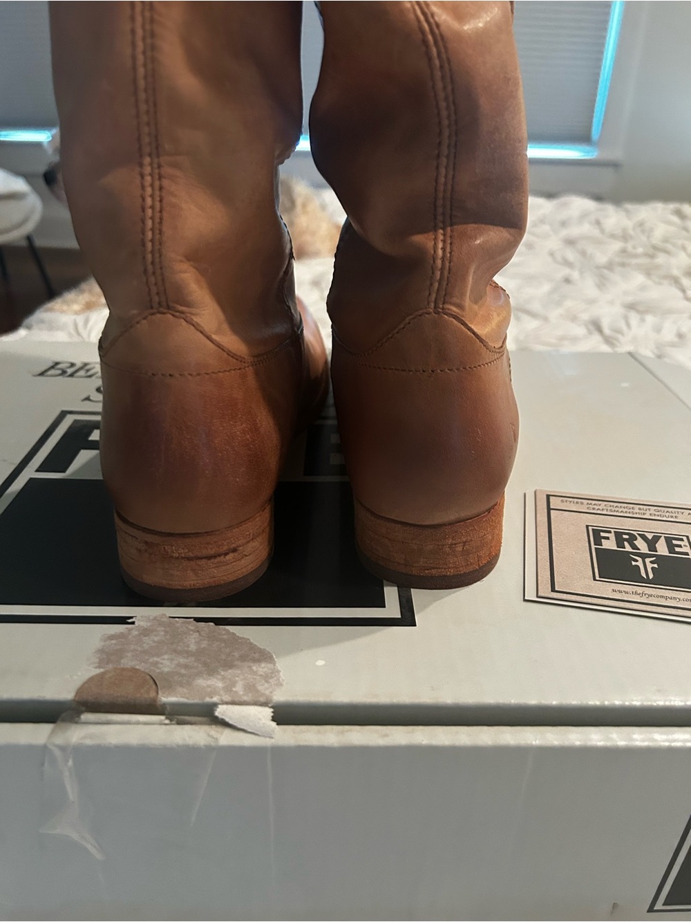 Frye Women's Brown Leather Tall Boots - Picture 6 of 7
